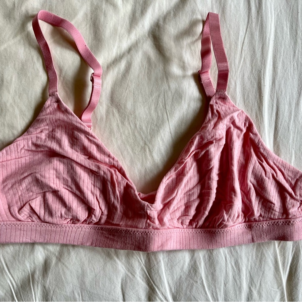 Soft Ribbed Pink Wireless Bralette